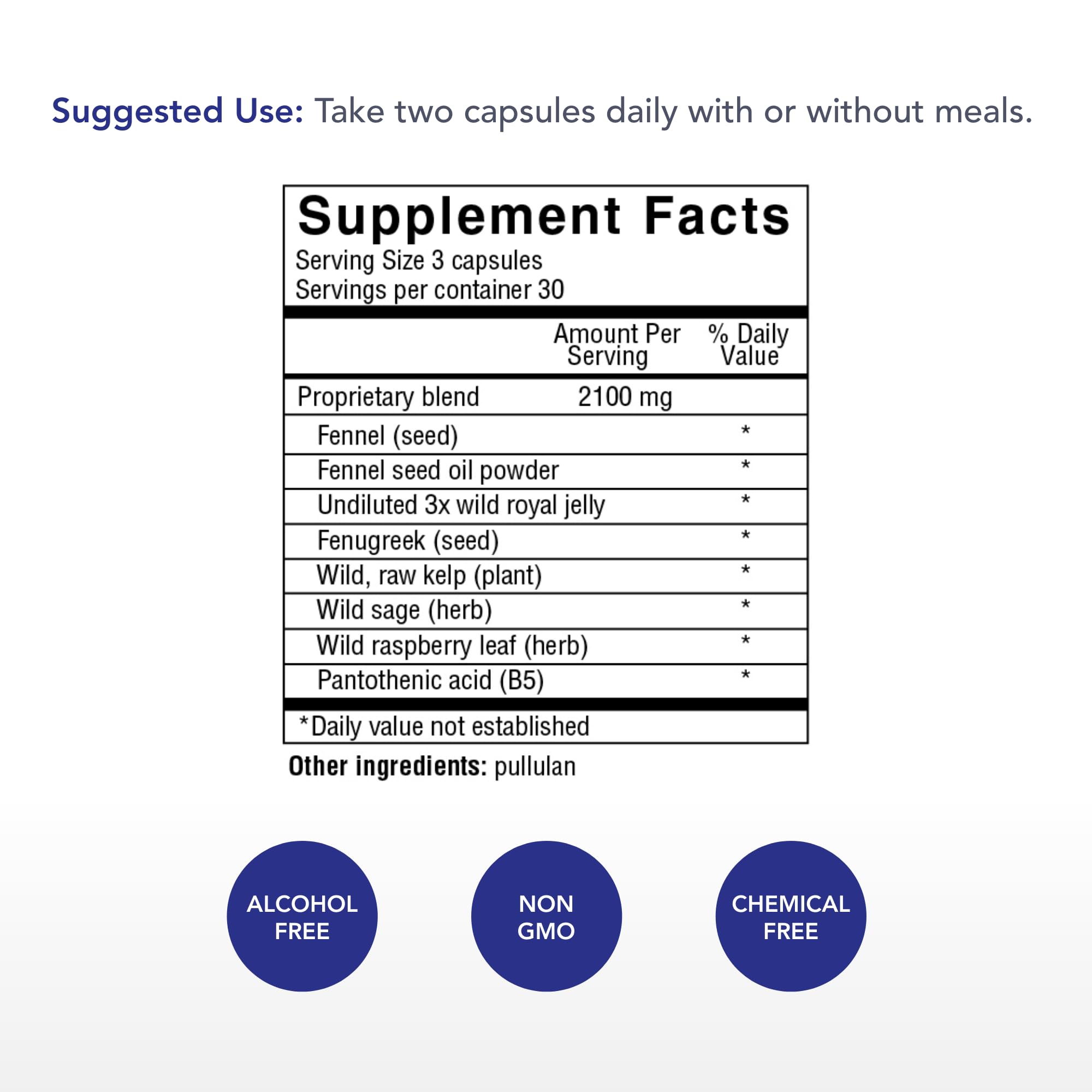 EstroBalance capsules close-up showing 90 veggie capsules for daily wellness