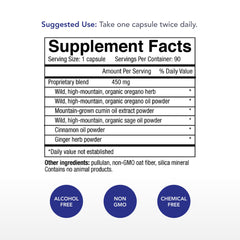 Physician's Strength Oregacillin bottle back showing dosage guidance for consistent use.