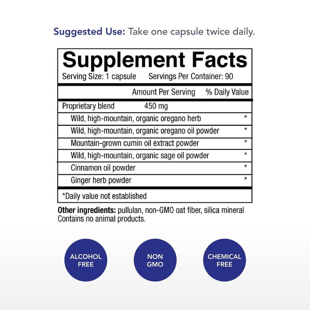 Physician's Strength Oregacillin capsules closeup highlights easy-to-swallow daily use.