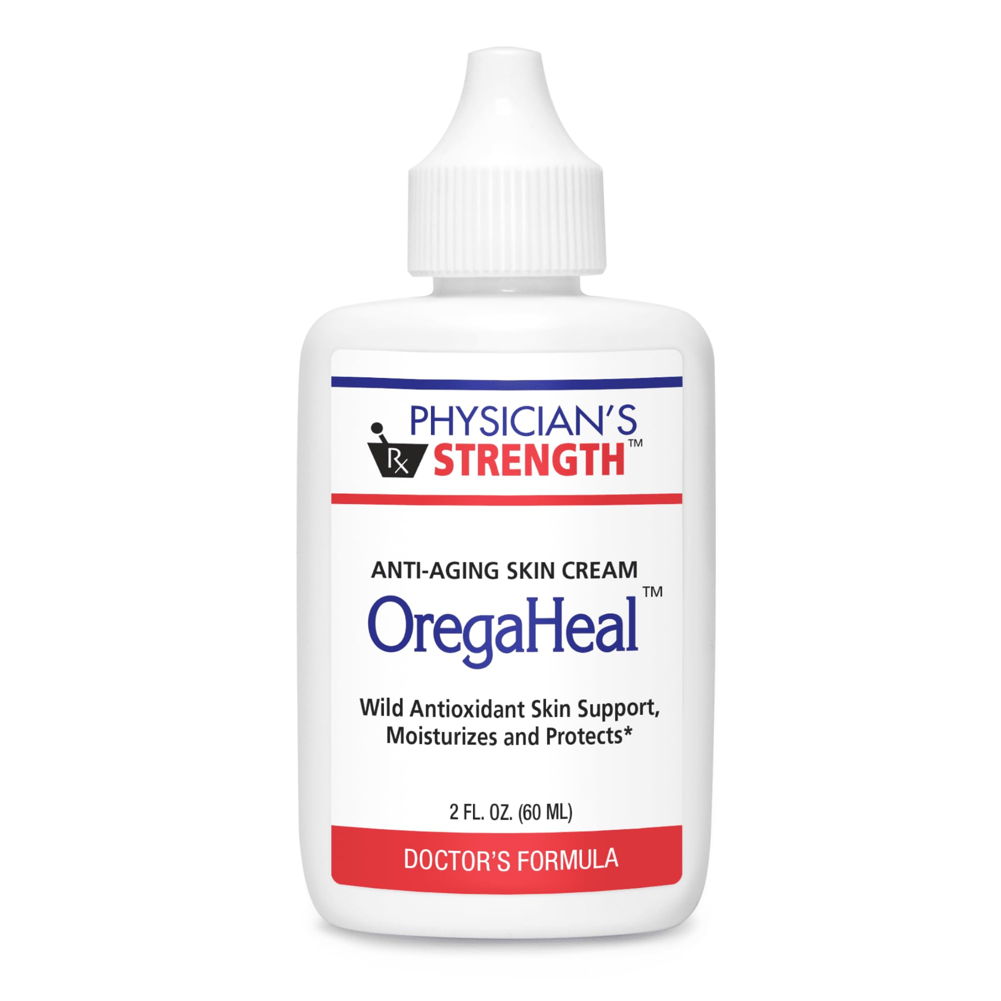 Physician's Strength OregaHeal cream jar showing rich moisturizing formula for daily use