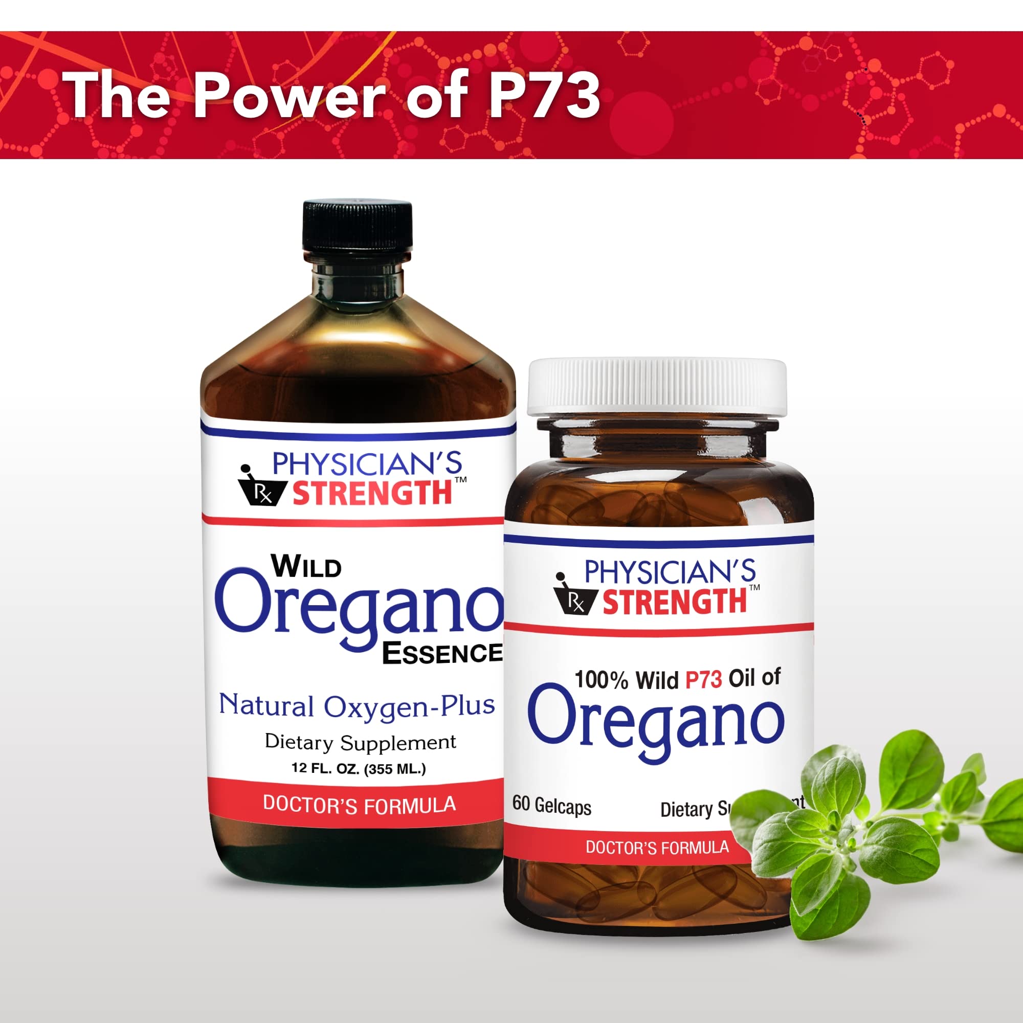 Physician's Strength oregano oil ingredients list showing premium wild origin