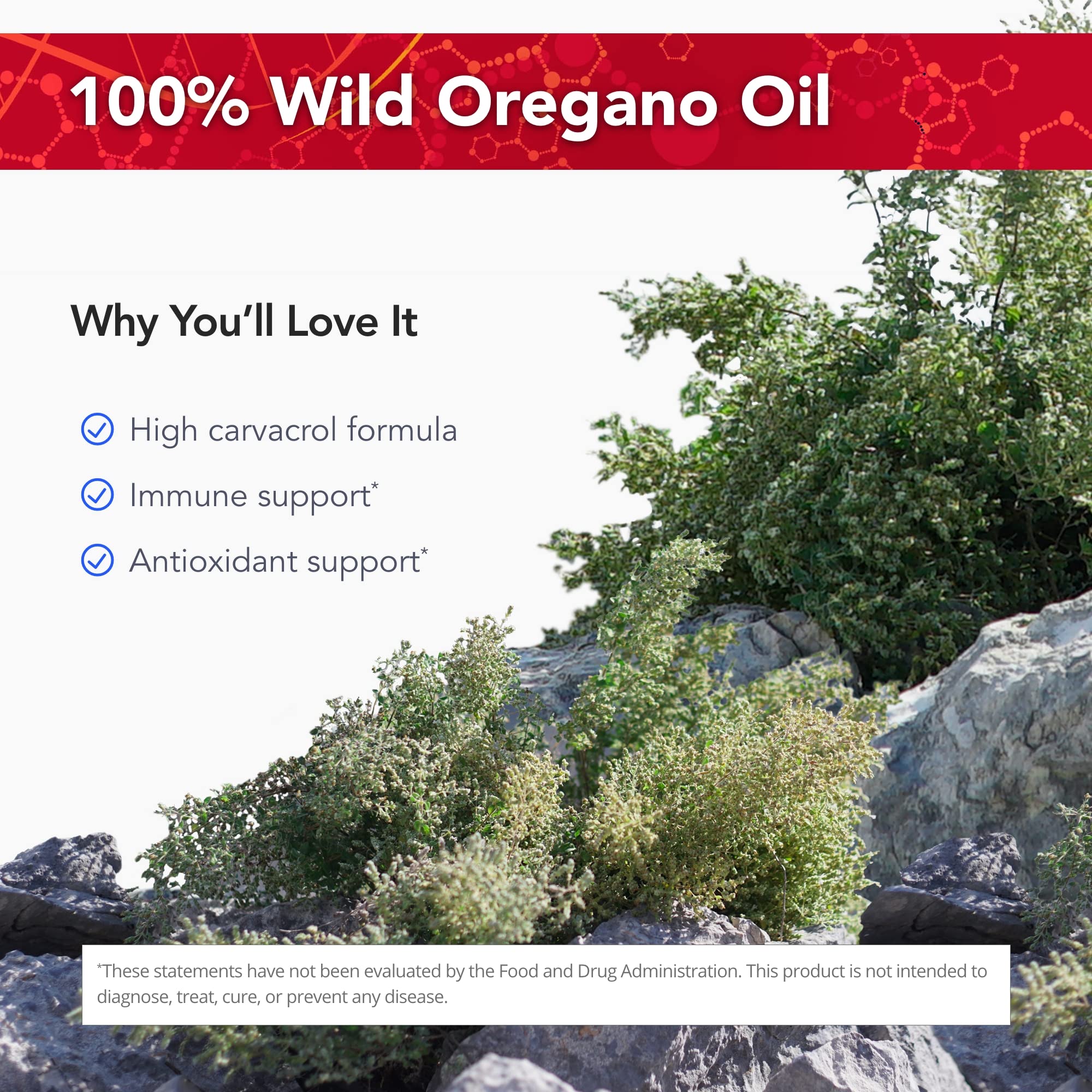 Physician's Strength OregaWild label close-up highlighting all-natural oregano oil