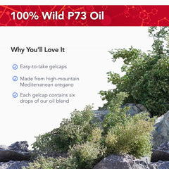 Physician's Strength P73 oregano oil label highlighting high-purity origin