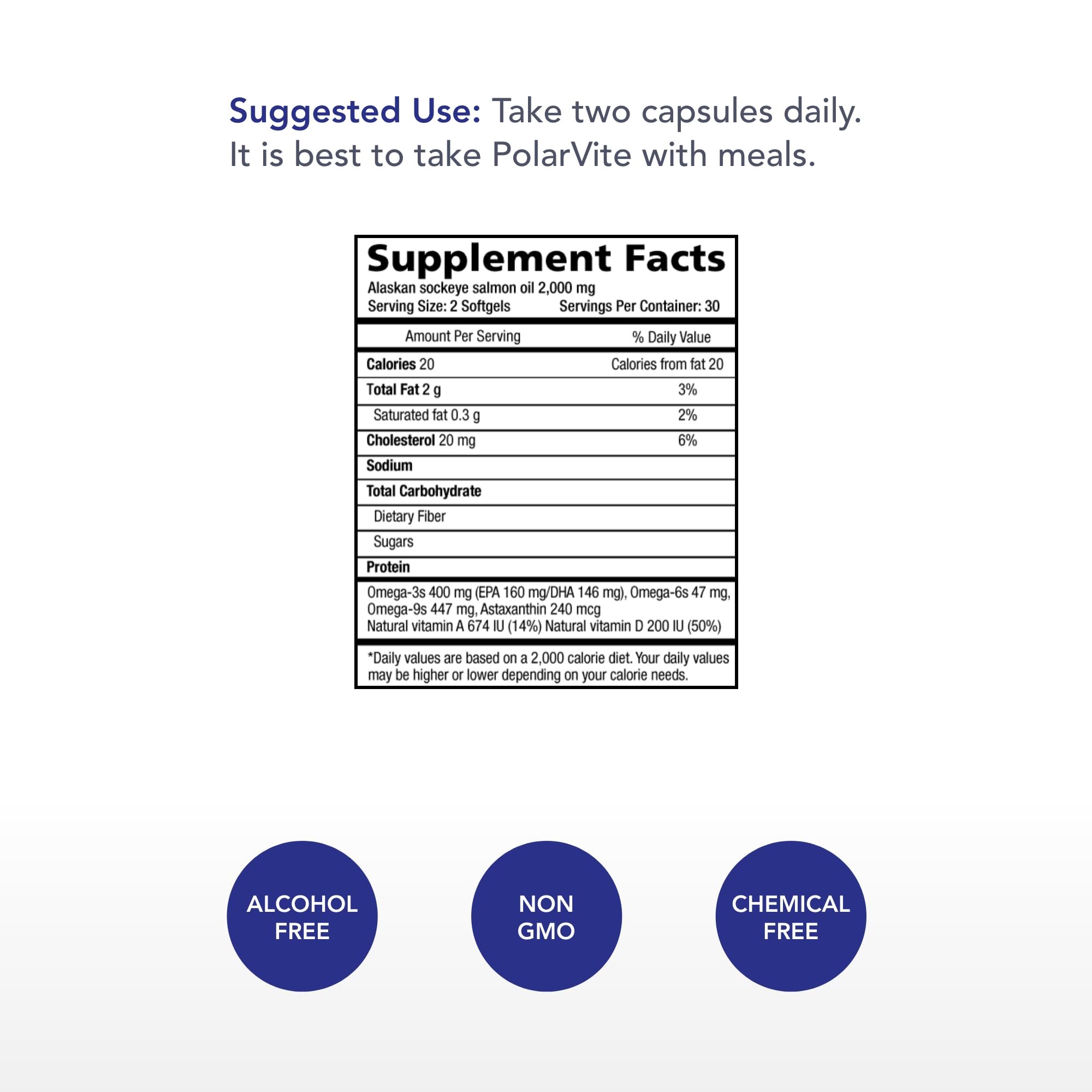PolarVite capsules close-up showing unrefined whole-food fish oil softgels