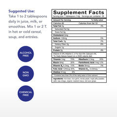 Physician's Strength Potent-B label closeup highlighting natural ingredients and non-GMO claim