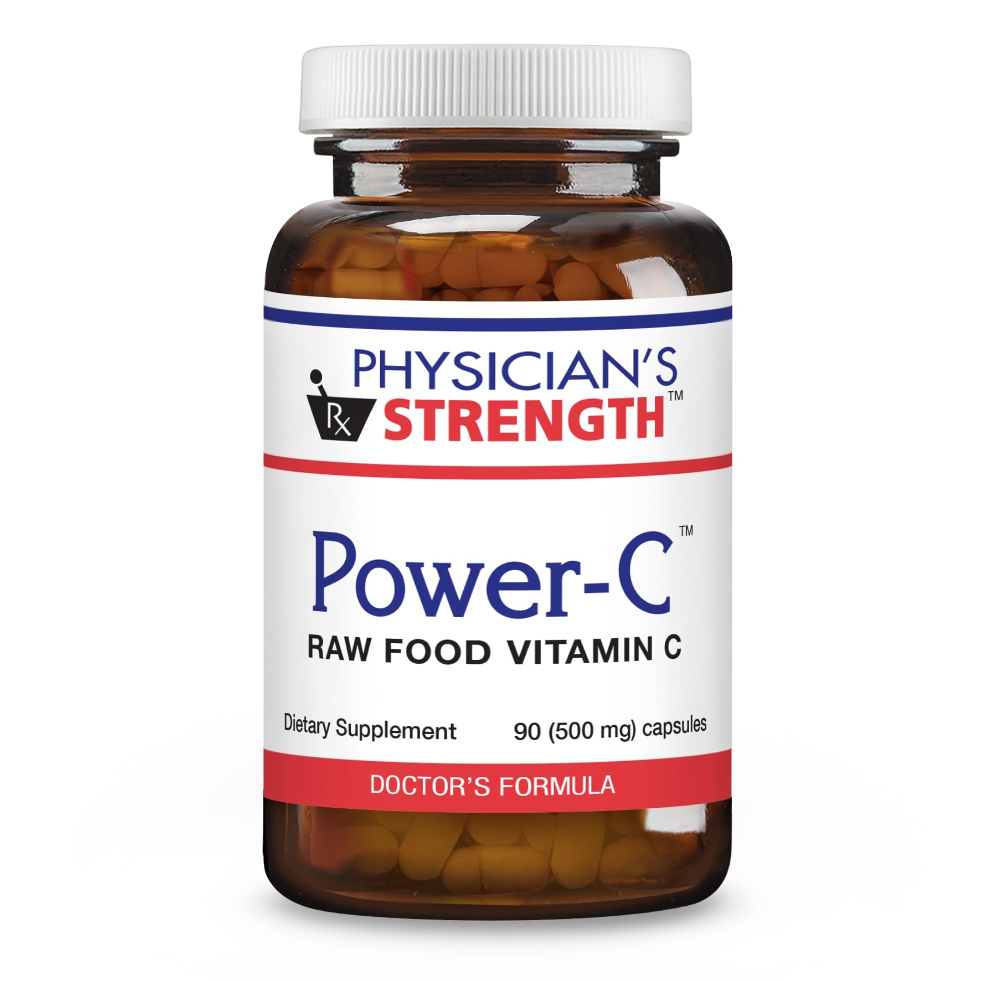 Physician's Strength Power-C bottle pour, convenient daily vitamin C ritual from real food sources.