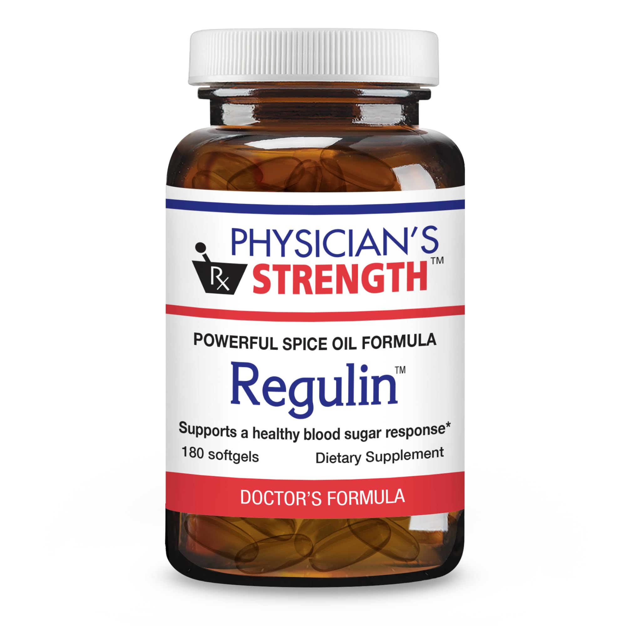 Physician's Strength Regulin bottle with spice oil formula for daily wellness routine