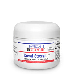 Physician's Strength Royal Strength bottle label highlights premium royal jelly ingredients for energy support.