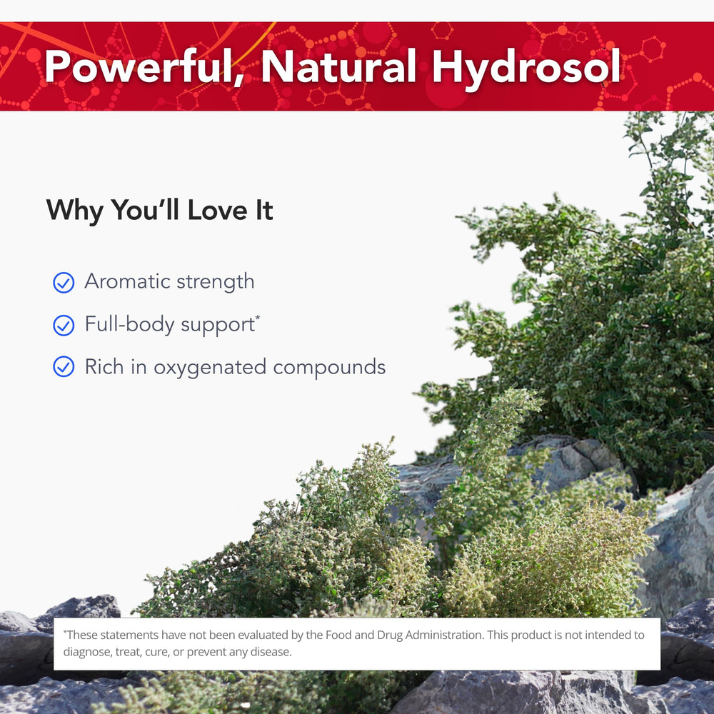 Physician's Strength Wild Oregano Essence label highlights non-GMO and chemical-free promise