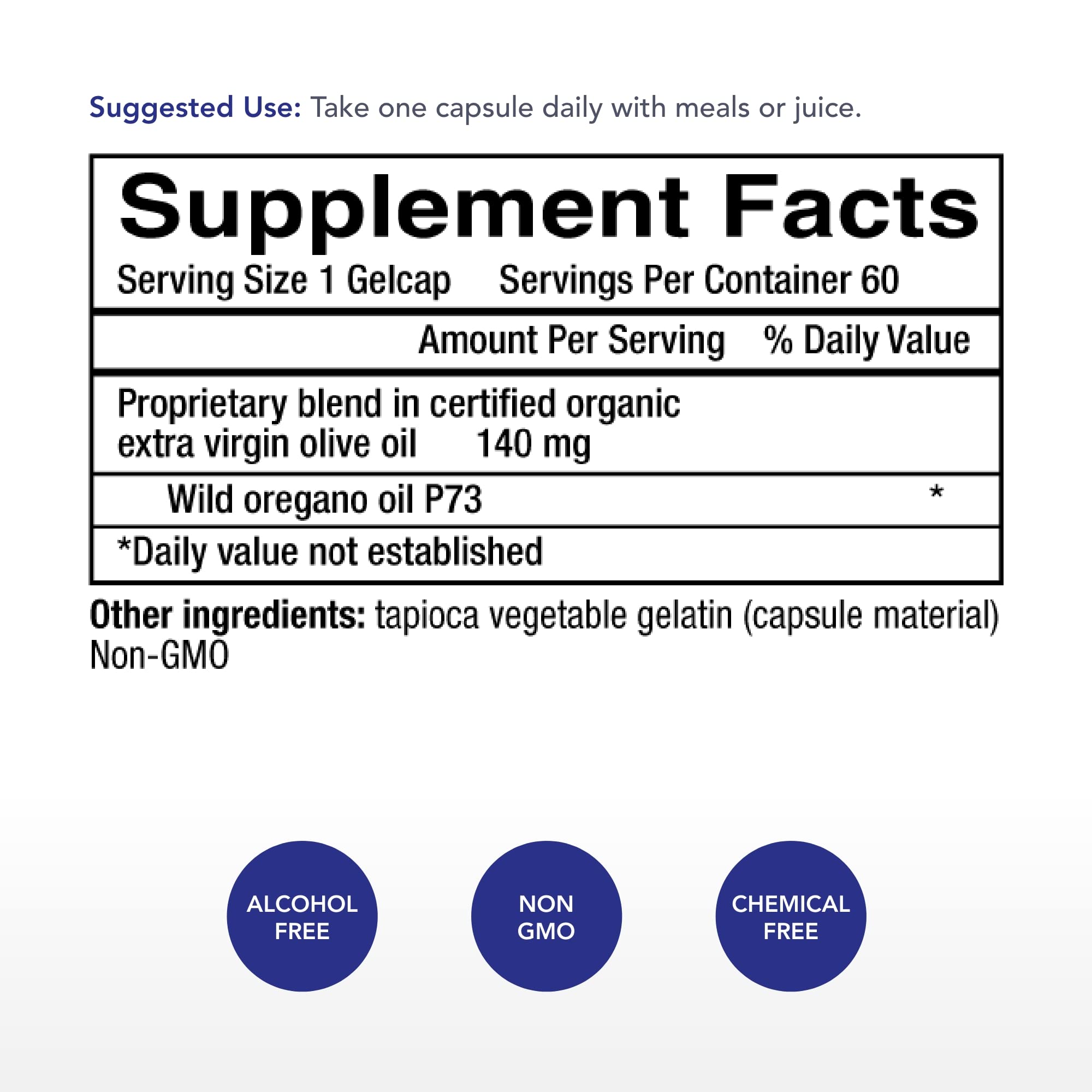 Physician's Strength wild oregano gels capsules close-up for easy dosing