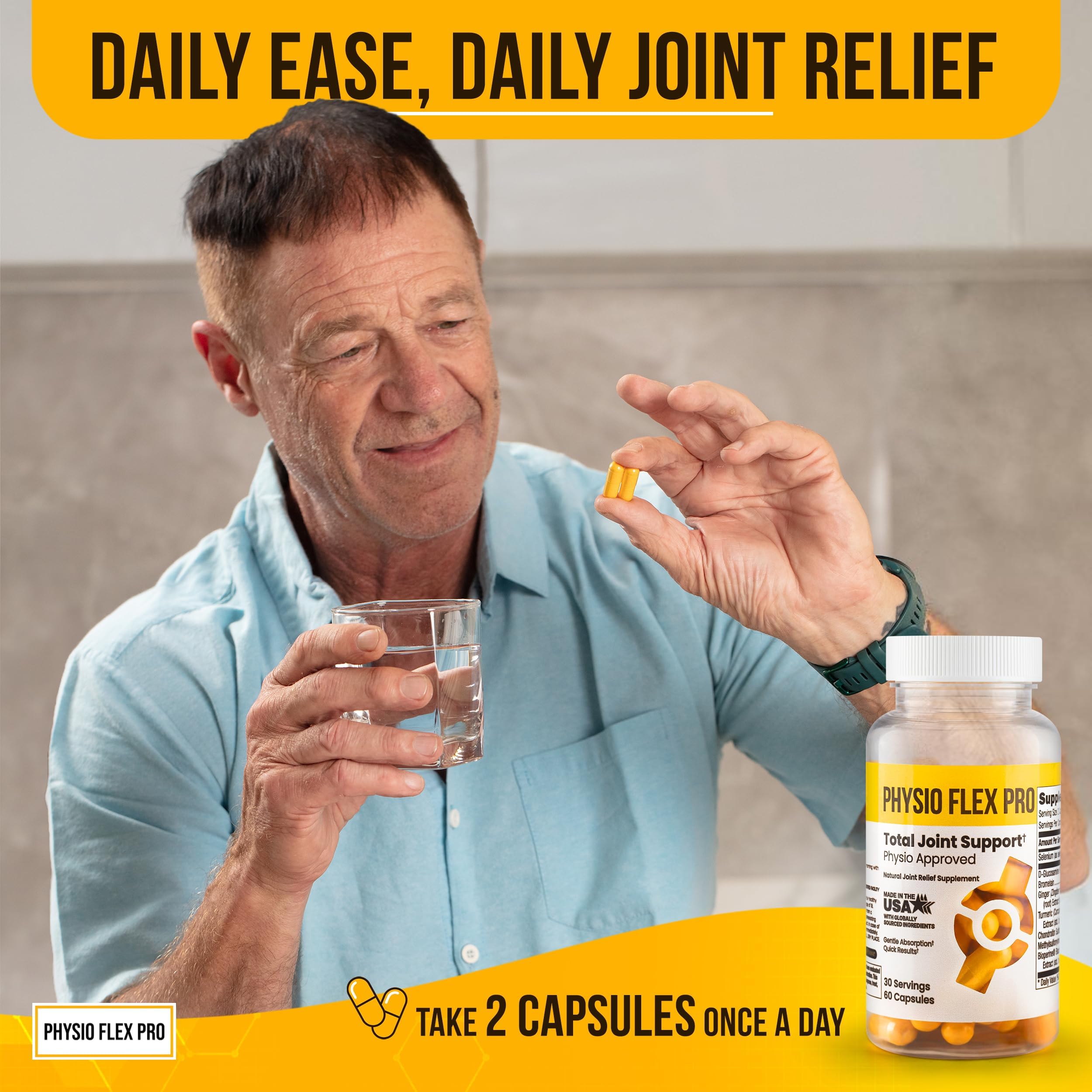Physio Flex Pro retail shelf showcasing trusted joint health solution.