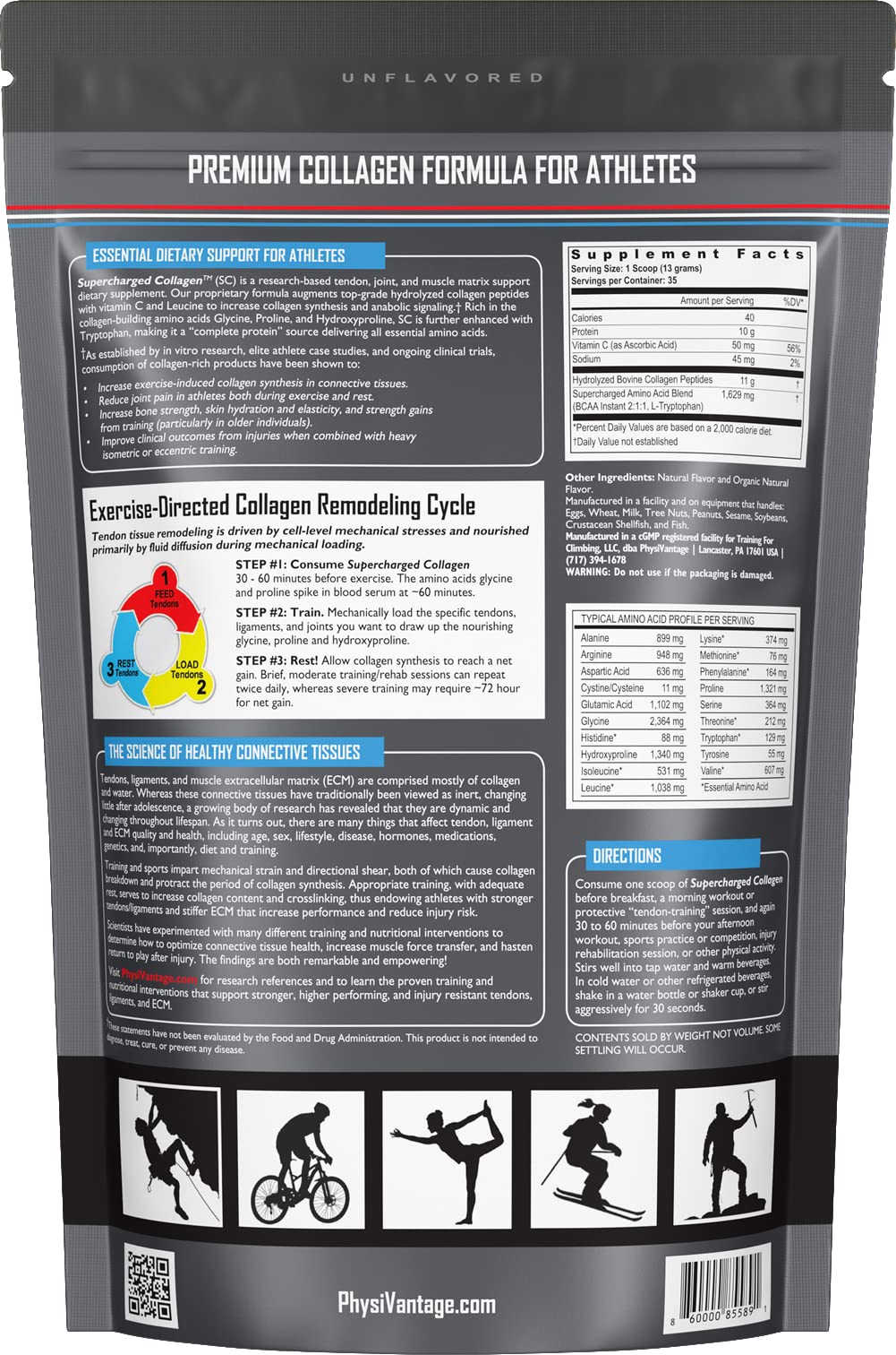 PhysiVantage unflavored collagen blends discreetly with hot or cold drinks.