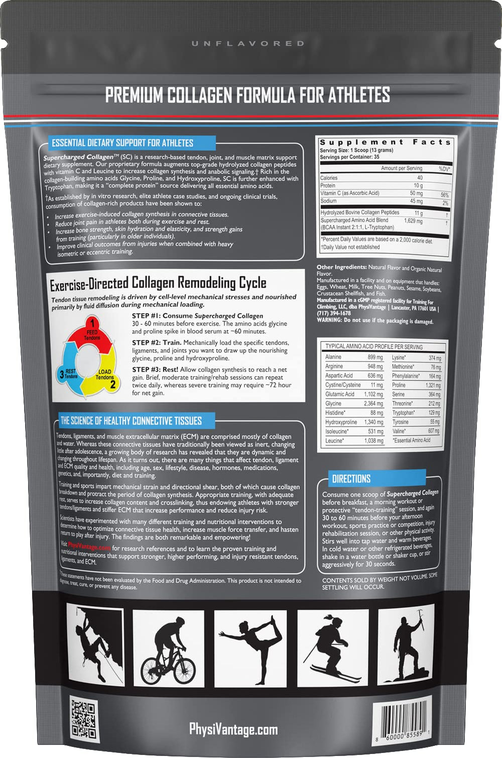 PhysiVantage unflavored collagen blends discreetly with hot or cold drinks.