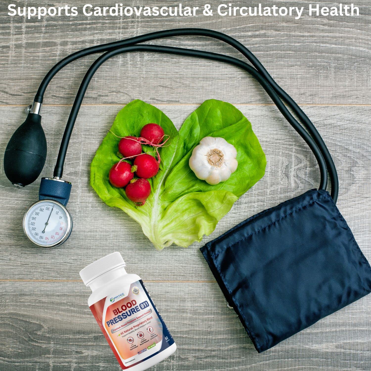 Phytage Labs Blood Pressure 911 daily-dose visual suggests easy daily routine