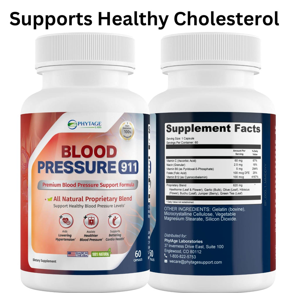 Phytage Labs Blood Pressure 911 ingredients graphic hints at natural support