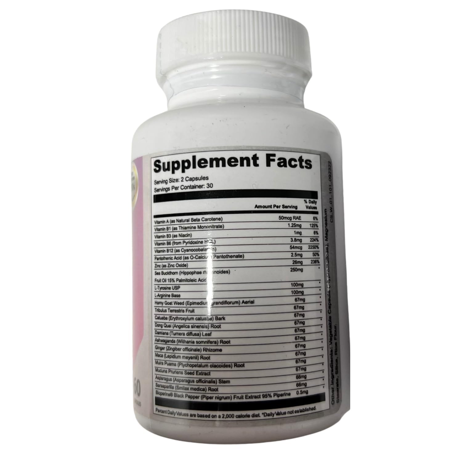 LeptiCell bottle label emphasizing 60 capsules and quality standards.
