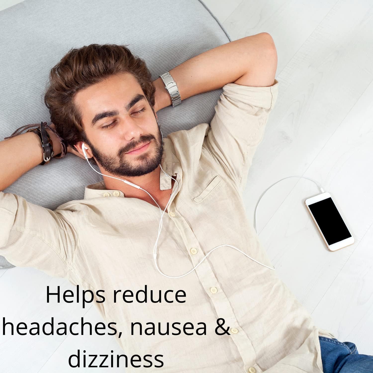 Phytage Labs Tinnitus 911 lifestyle scene conveying calm amid noise