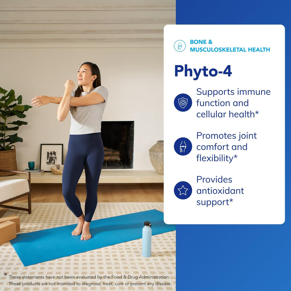 Phyto-4 bottle packaging on desk suggests allergen-free purity and trusted formulation