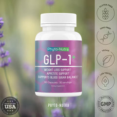 Phyto-Nutra GLP-1 capsules arranged on desk for easy daily routine