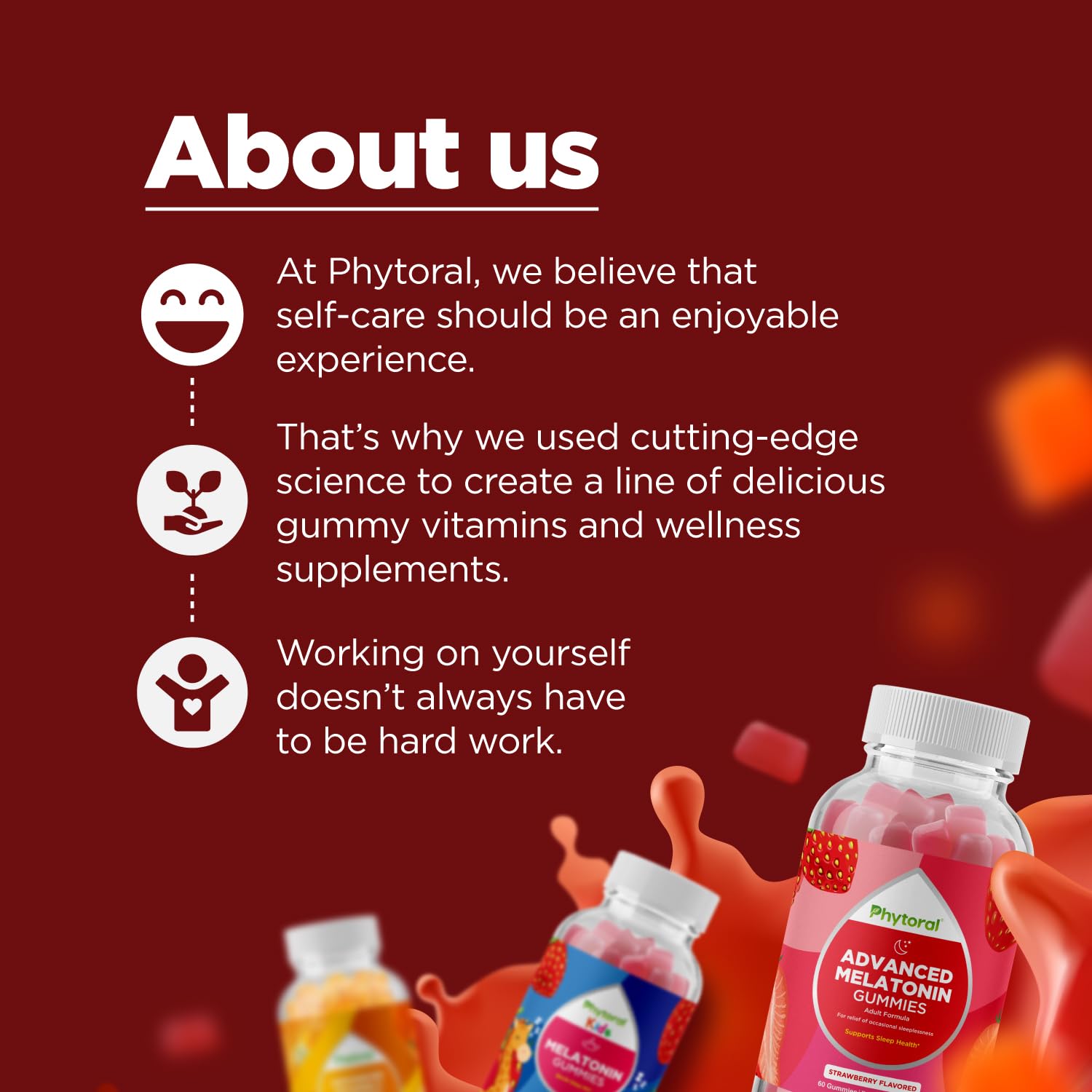 Phytoral USA-made Cranberry Gummies with GMP-testing badge.
