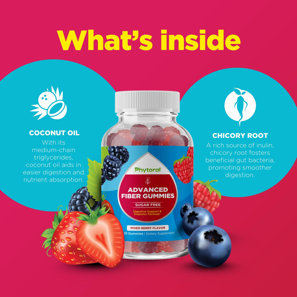 Phytoral digestive support gummies close-up with soft chew texture