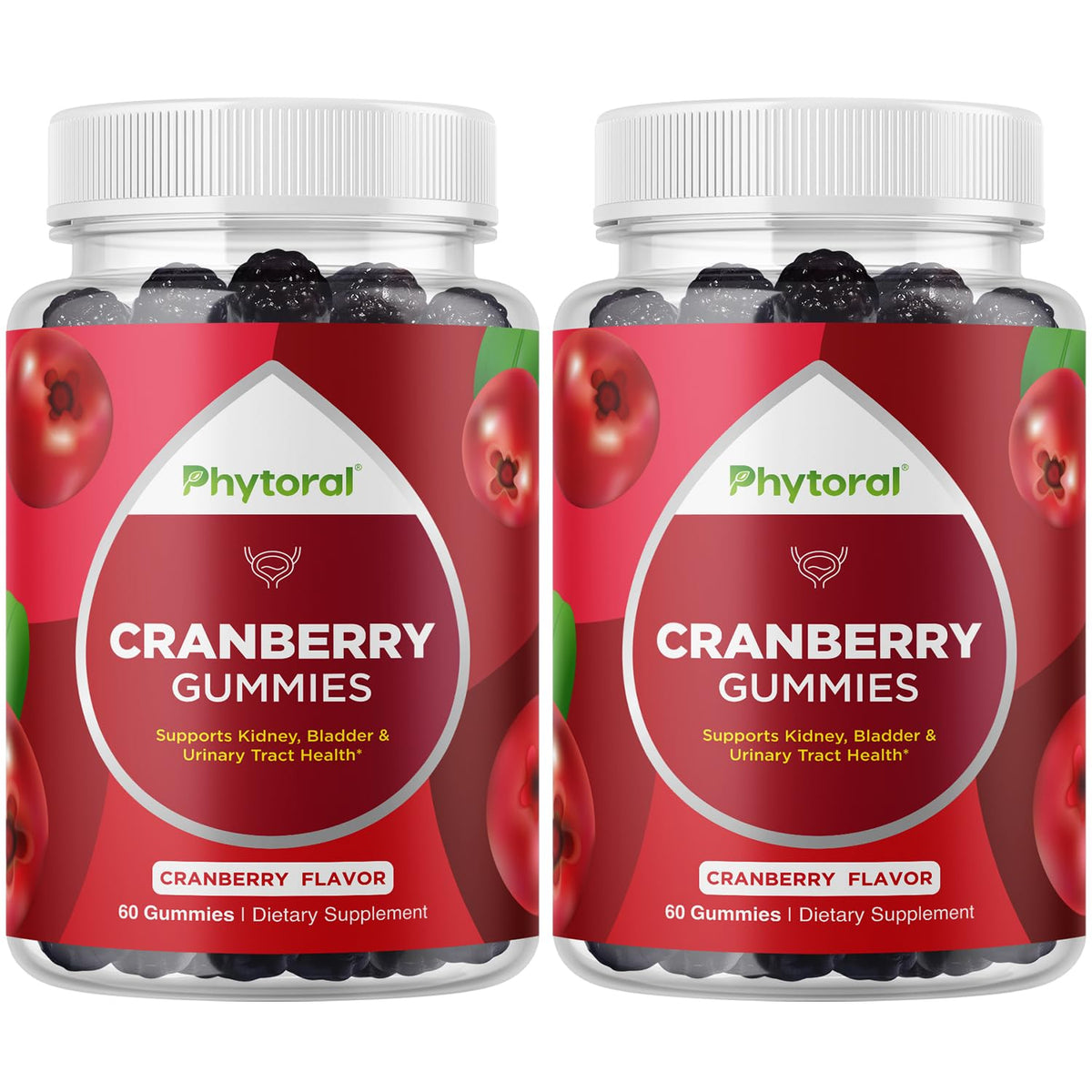 Phytoral Extra Strength Cranberry Gummies bottle for daily urinary wellness.