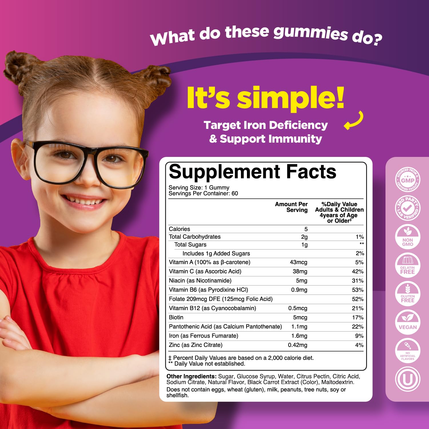 Phytoral Kids Iron Gummies being poured for convenient dosing
