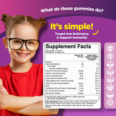 Phytoral Kids Iron Gummies being poured for convenient dosing