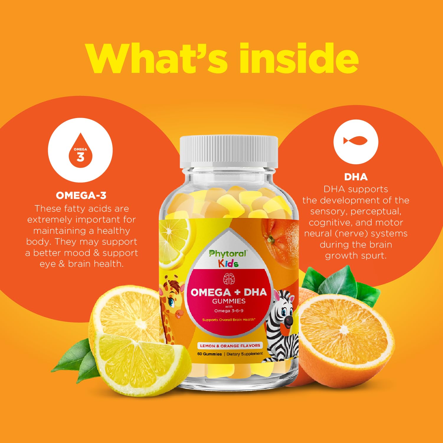 Phytoral Kids Omega DHA Gummies chia oil ingredient highlight.