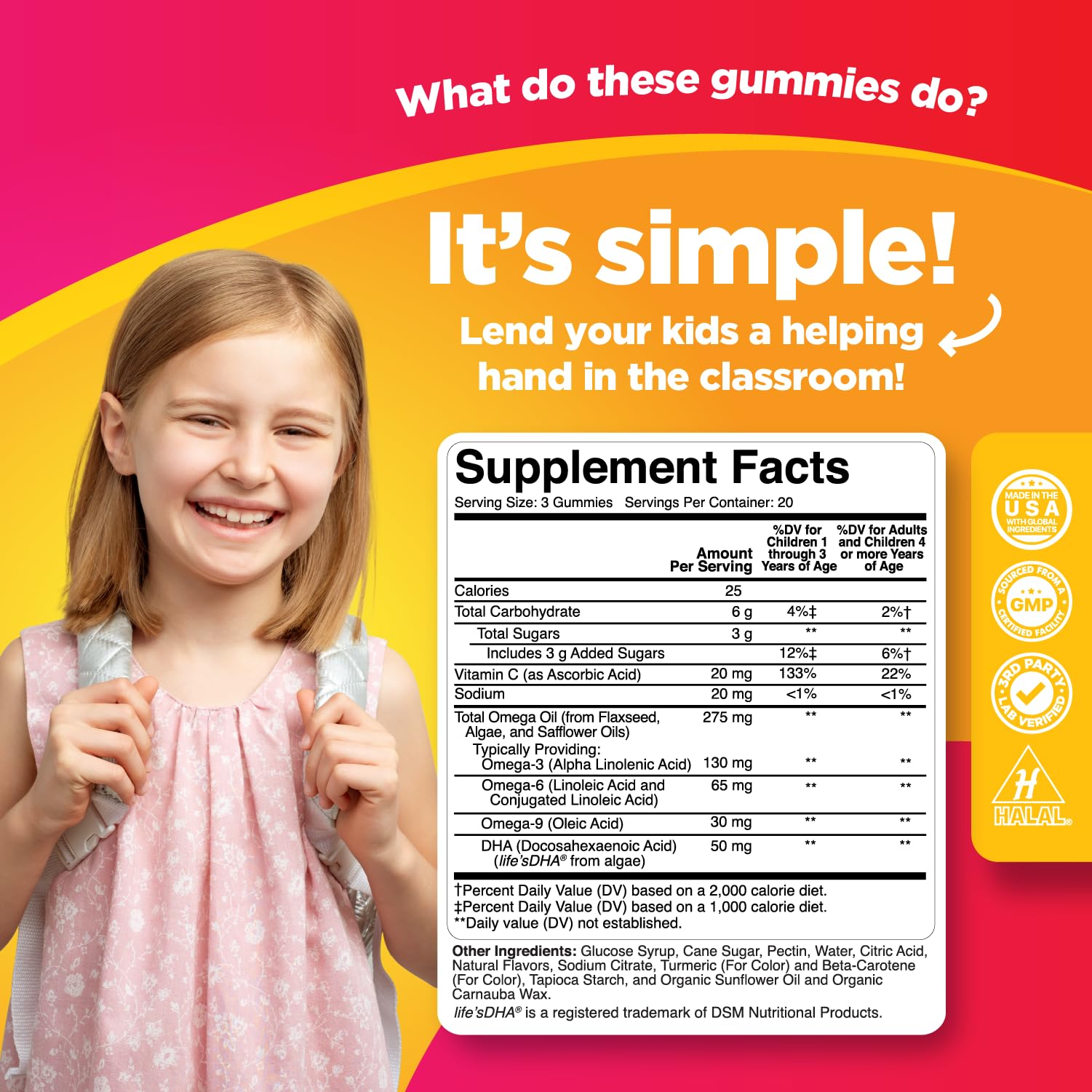 Phytoral Kids Omega DHA Gummies kid enjoying snack after school.