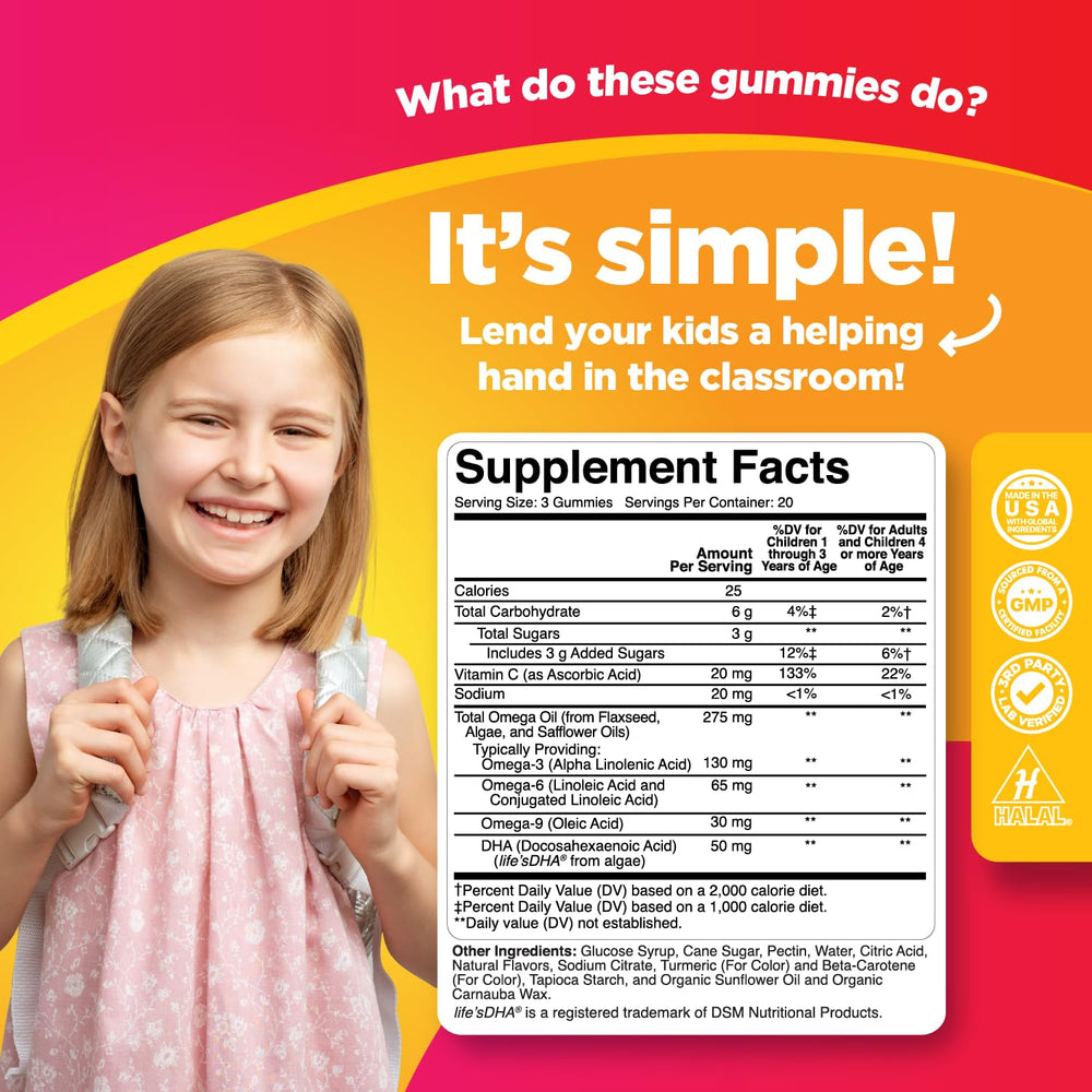 Phytoral Kids Omega DHA Gummies kid enjoying snack after school.