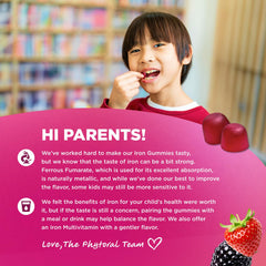 Phytoral gominotas enfoque para niños: ingredientes clave B6, B12 y Omega-3.