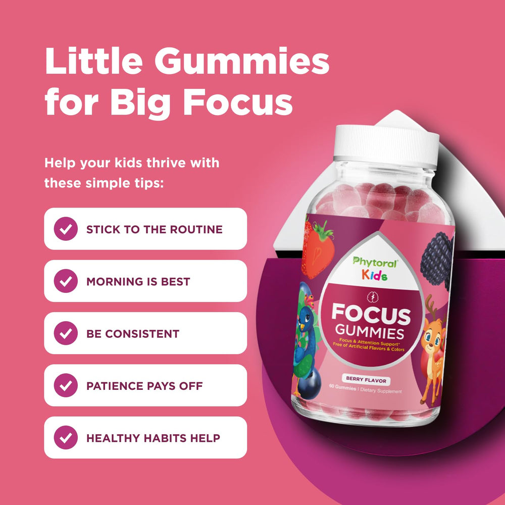 Phytoral gominotas enfoque para niños: Omega-3 para apoyo cerebral.