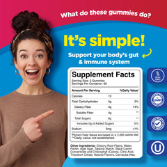 Phytoral prebiotic fiber gummies jar displaying vibrant color