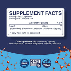 Phytoral Pure SAM E 400mg capsules closeup for easy daily use