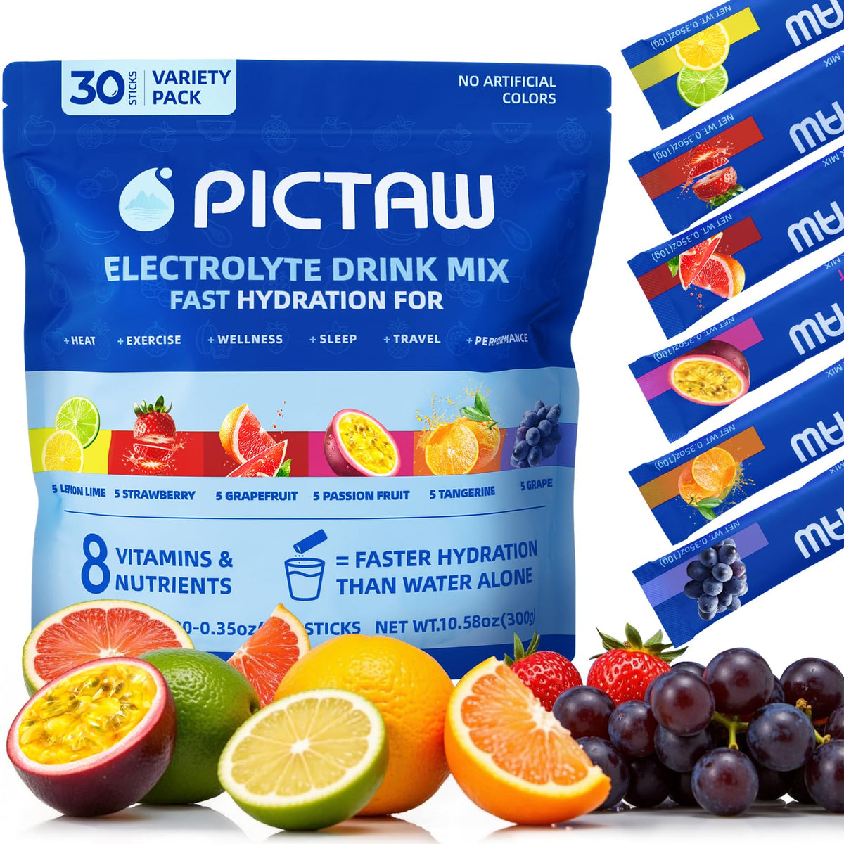 PICTAW electrolyte packets dissolve quickly in water for fast hydration.