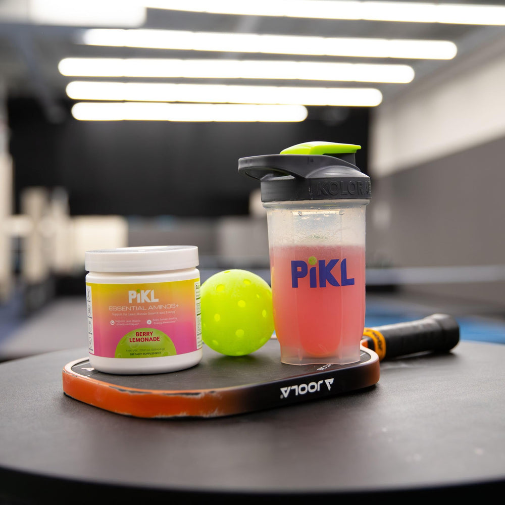PiKL Essential Aminos+ packaging highlights sugar-free formula