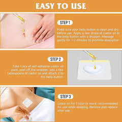 Pilviset castor oil pack wrap includes 3.2x3.2 inch pad.