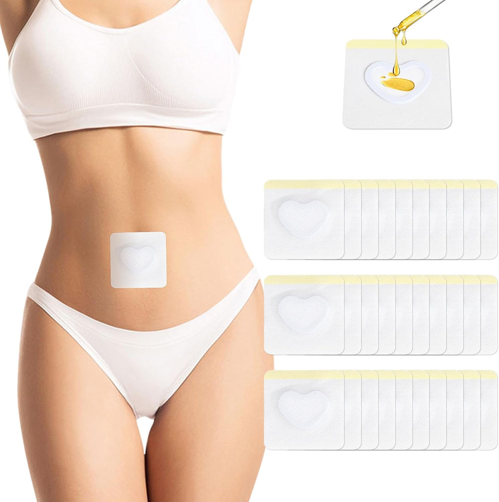 Pilviset castor oil pack wrap around belly button for mess-free therapy.