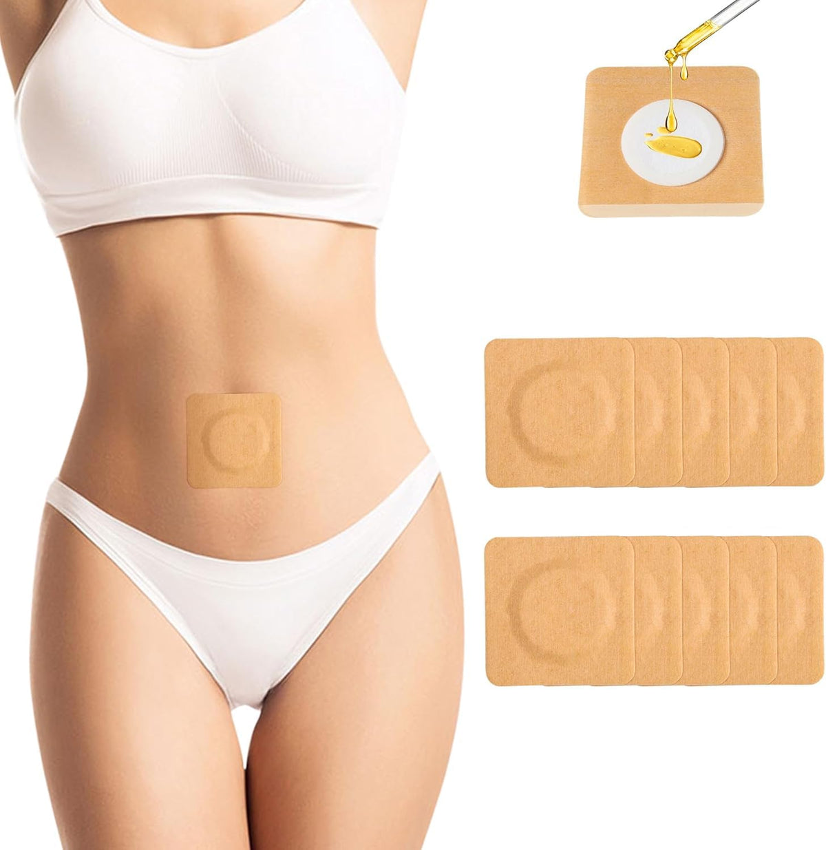 Pilviset castor oil patches pack assembly showing clean single-use design