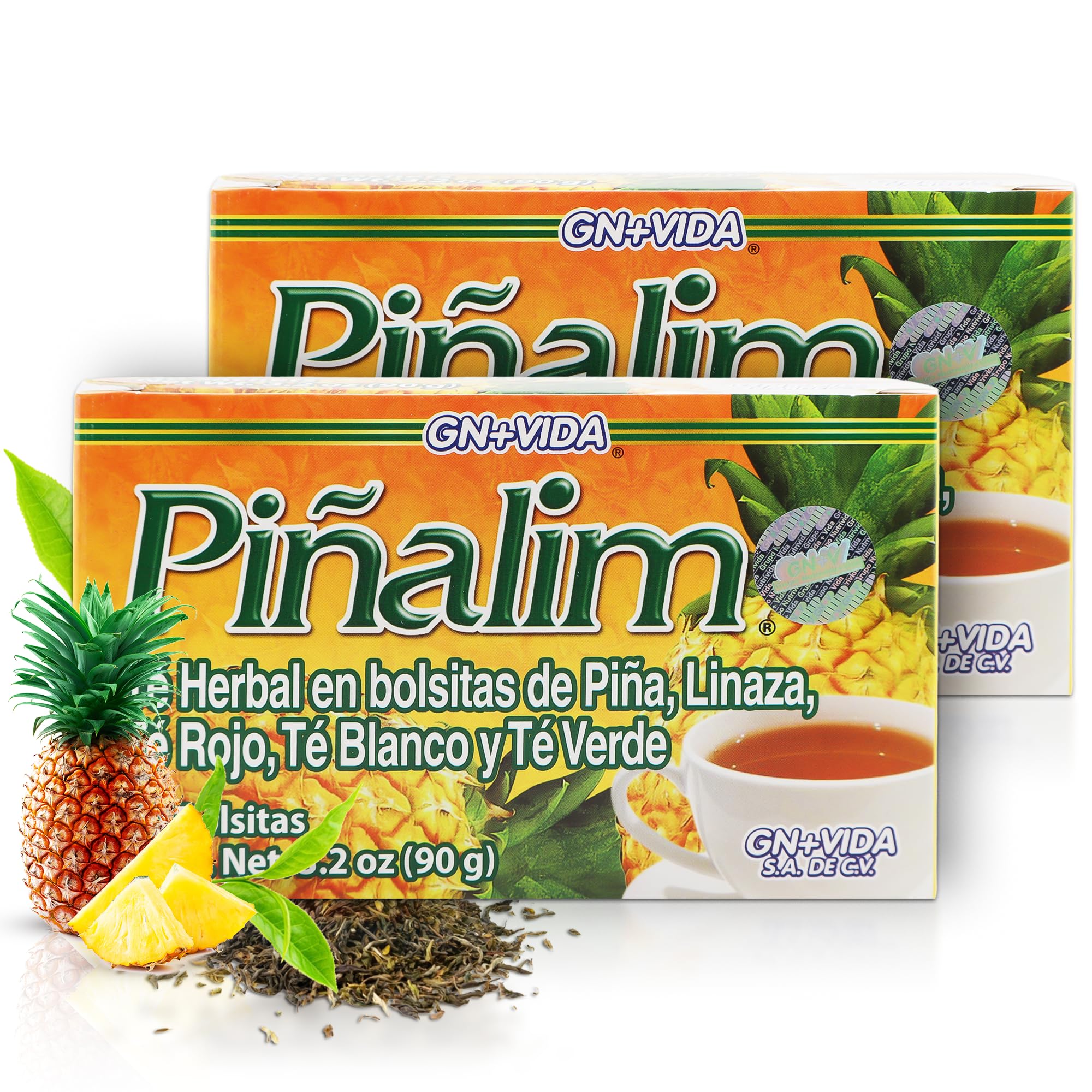 Pinalim GN + VIDA pineapple blend tea bag for detox-friendly flavor.