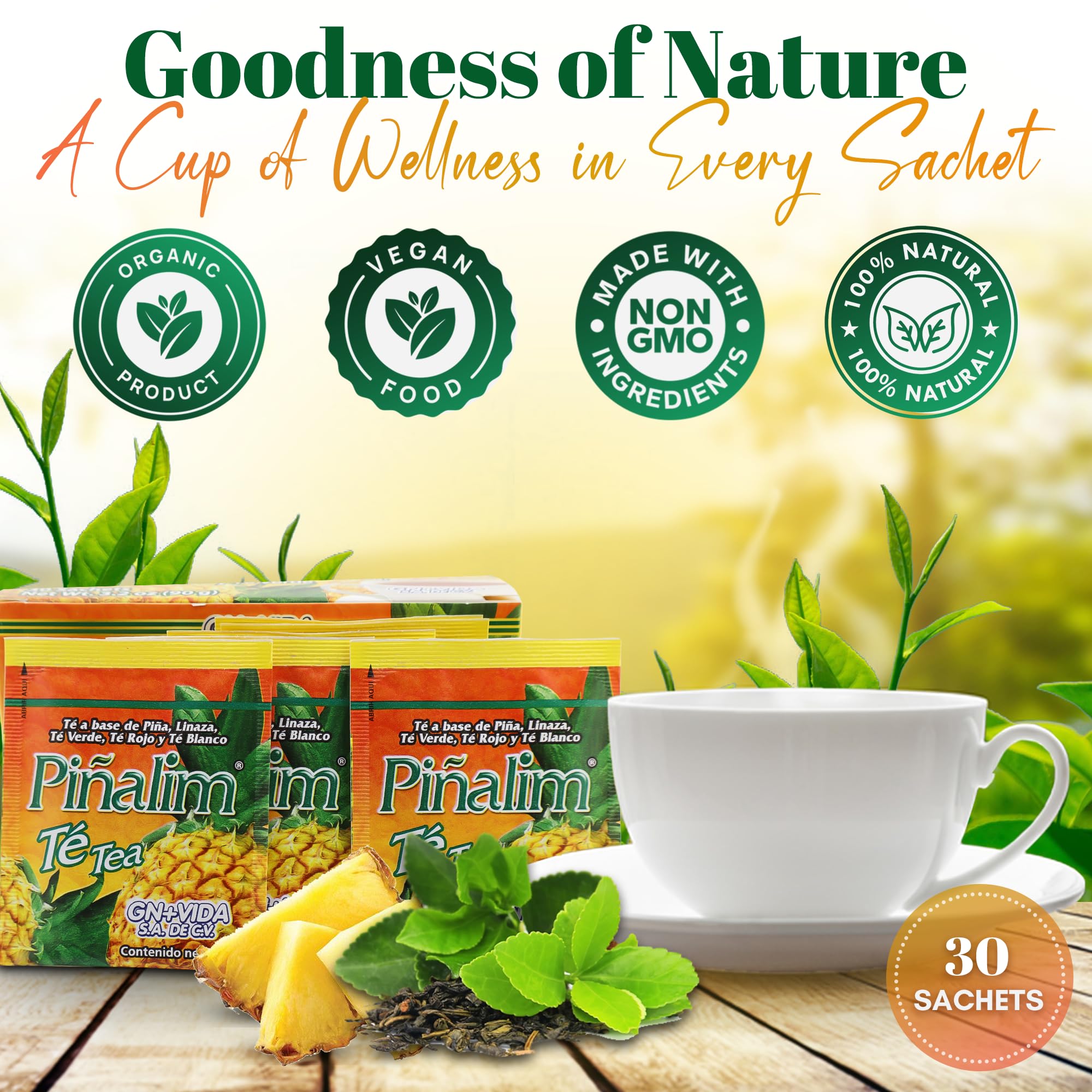 PIÑALIM tea pineapple aroma highlights tropical flavor in your cup.