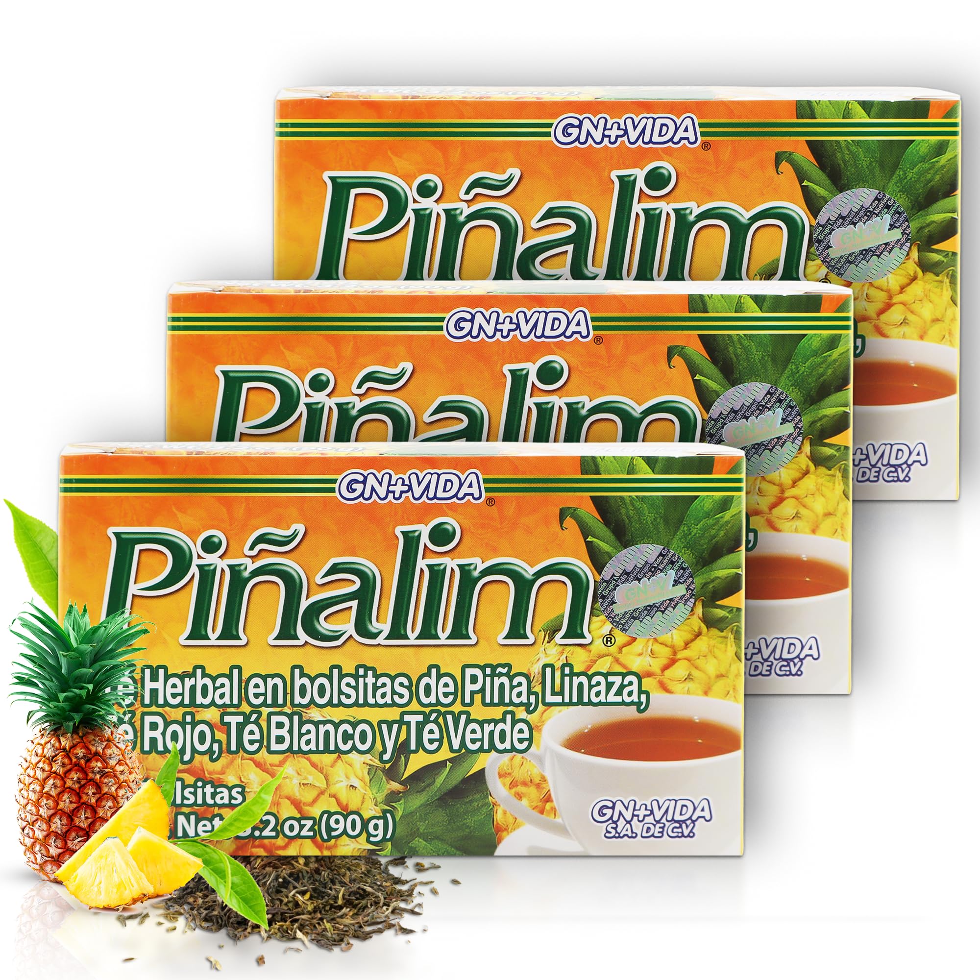 PIÑALIM tea pineapple-green-red-white blend with vibrant aroma for evenings.