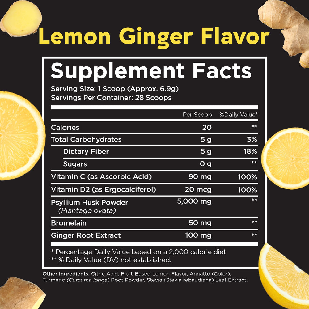Pinch Magic vitamins C D and bromelain highlight added digestive and immune support features.