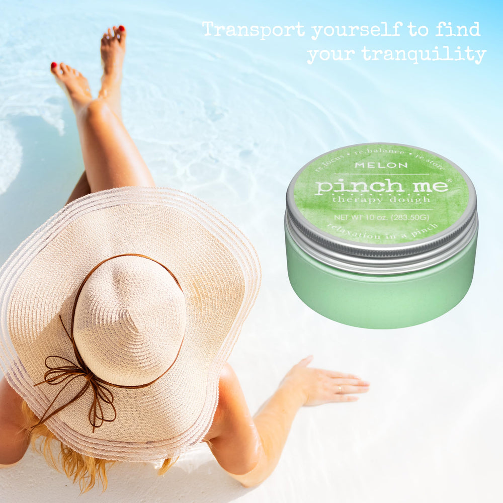 Pinch Me Therapy Dough Melon closeup: soft texture supports stress relief while kneading