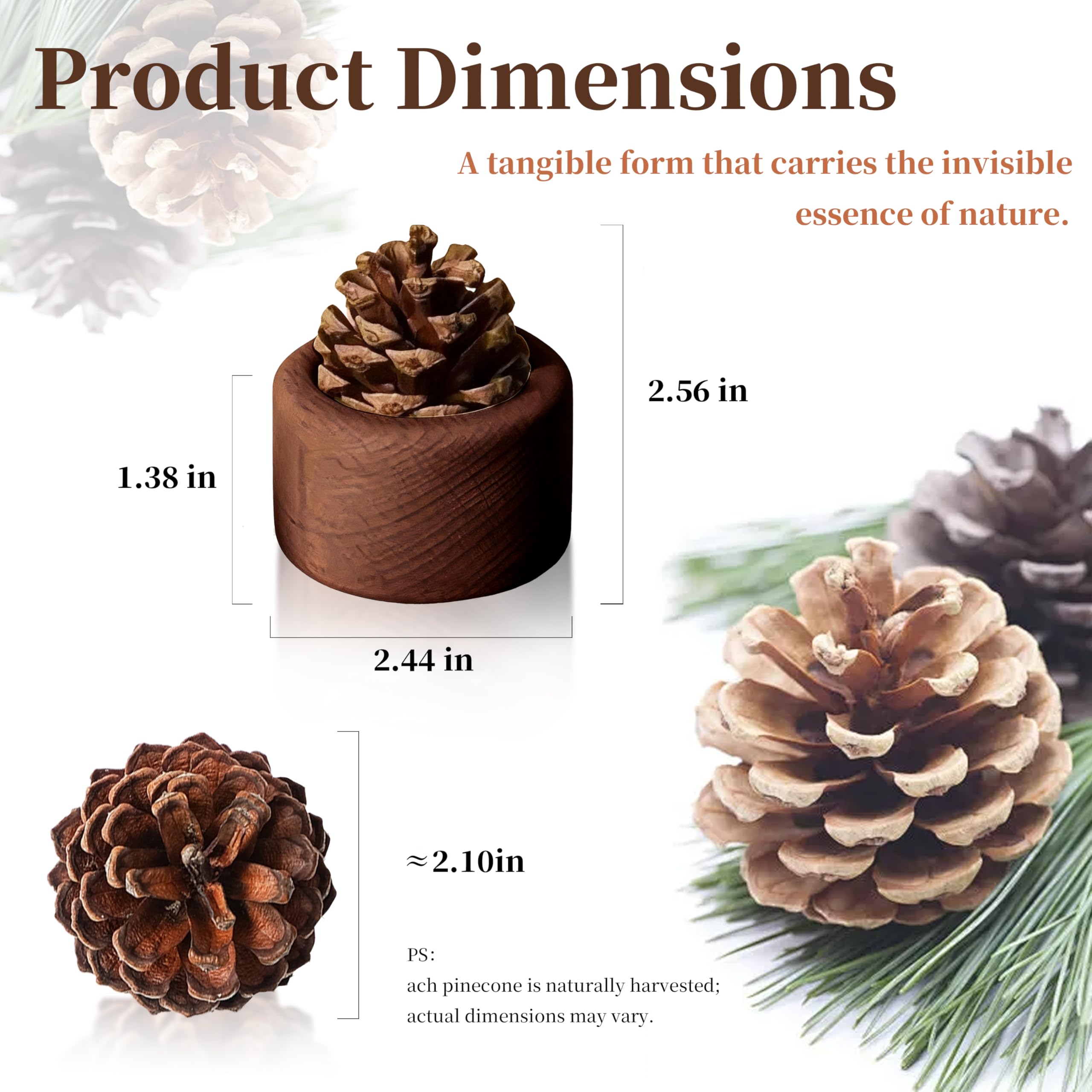 Pinecone Passive Diffuser on an office table enhances focus with natural vapors.