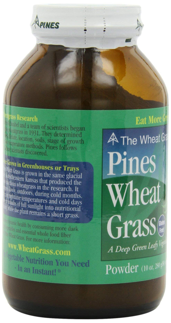 Close-up of Pines Wheat Grass Powder texture showing a fine emerald powder.