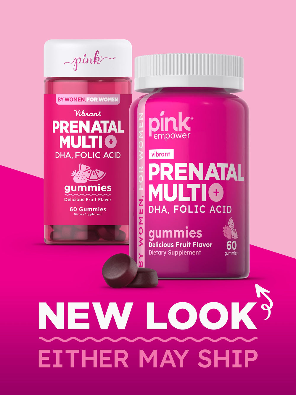 PINK Prenatal Vitamins dairy-free icon on packaging
