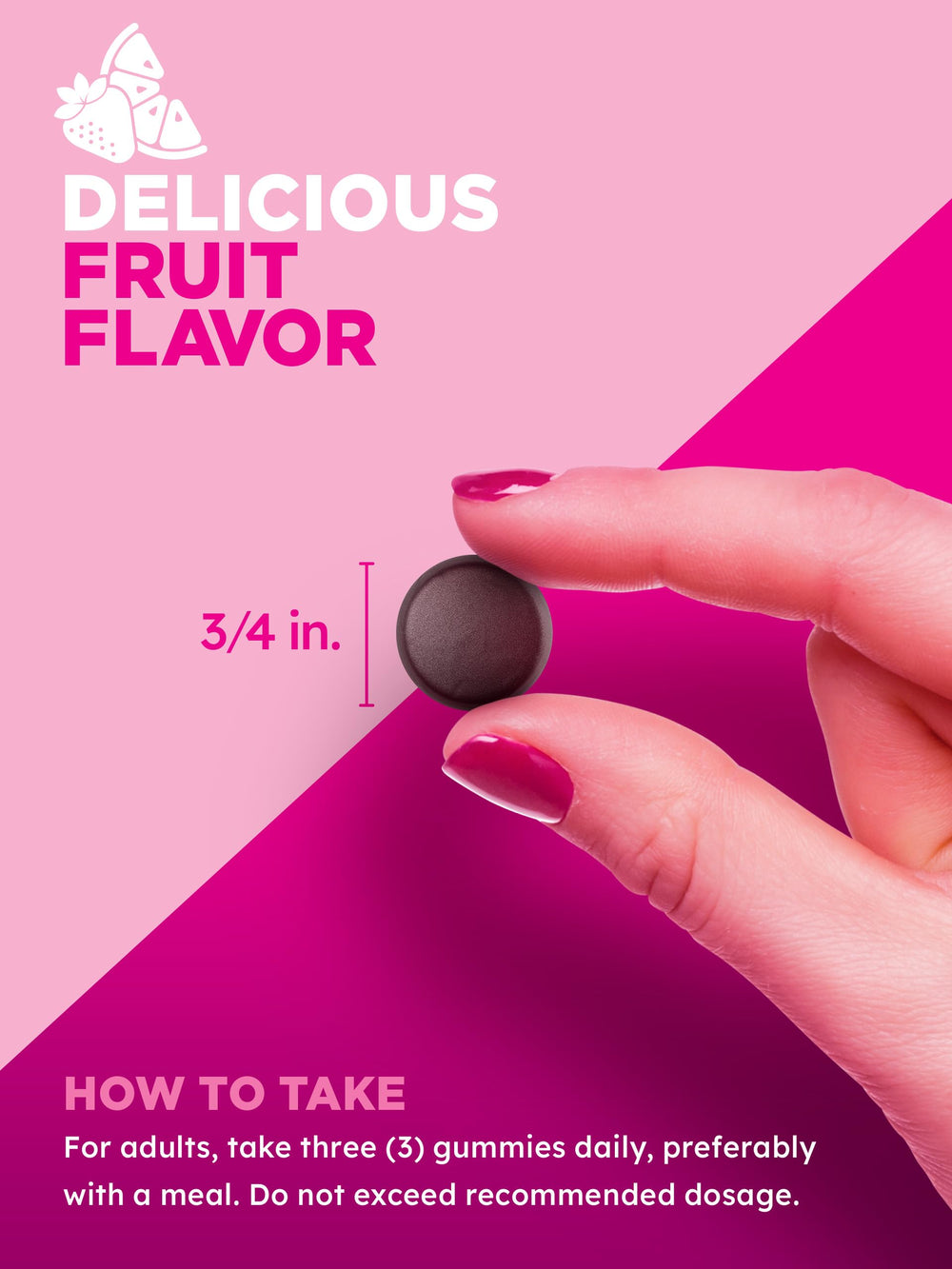 PINK Prenatal Vitamins gummies in a bowl, colorful and tasty