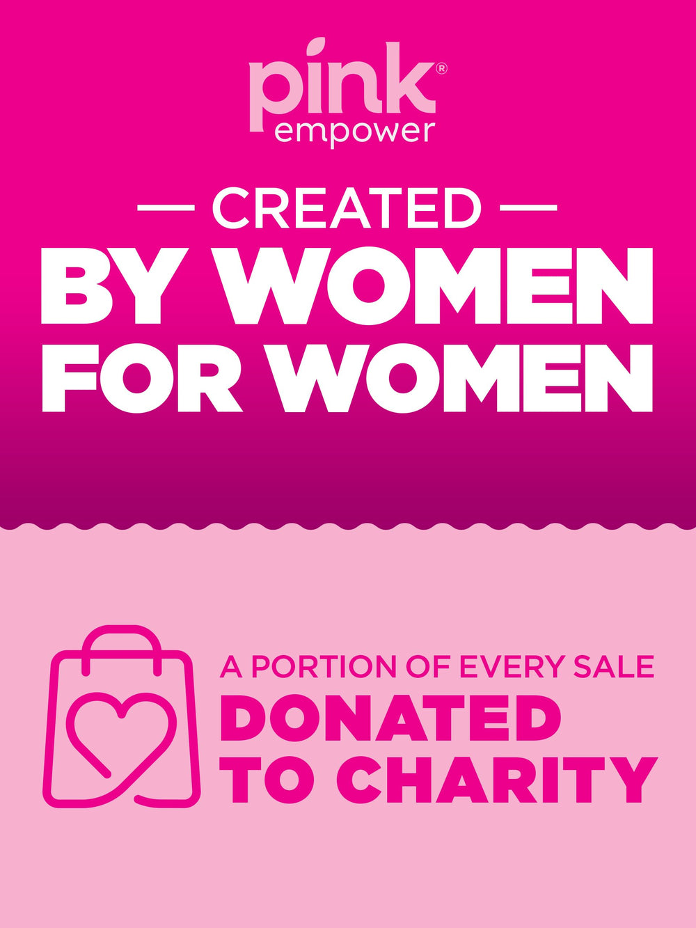 PINK Prenatal Vitamins packaging highlighting charity donation